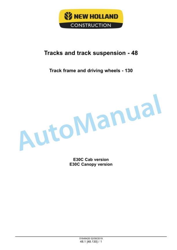 New Holland E30C Mini Excavator Service Manual 51649426 4 New Holland E30C Mini Excavator Service Manual 51649426 - Image 4