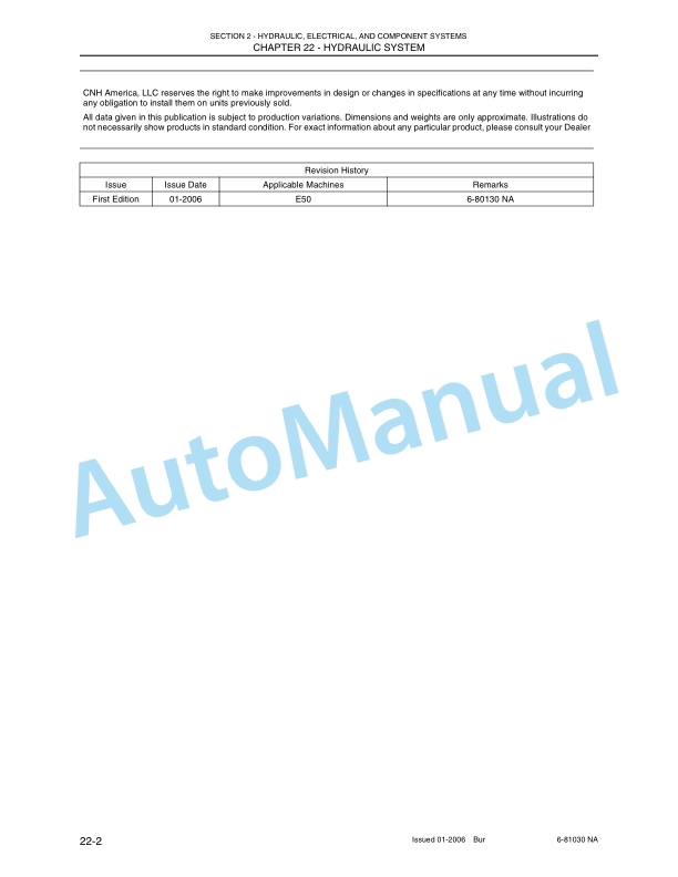 New Holland E50 Compact Excavator Service Manual 87360588NA 2 New Holland E50 Compact Excavator Service Manual 87360588NA-2
