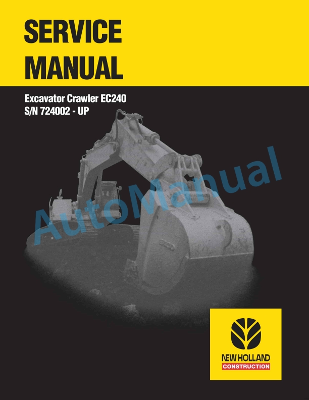New Holland EC240 Excavator Crawler Service Manual 73179387