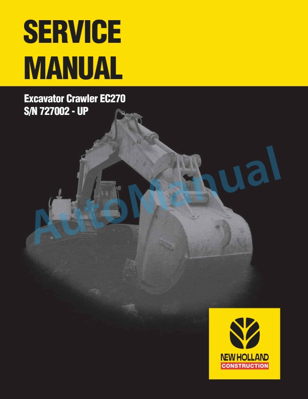 New Holland EC270 Excavator Crawler Service Manual 7317939000