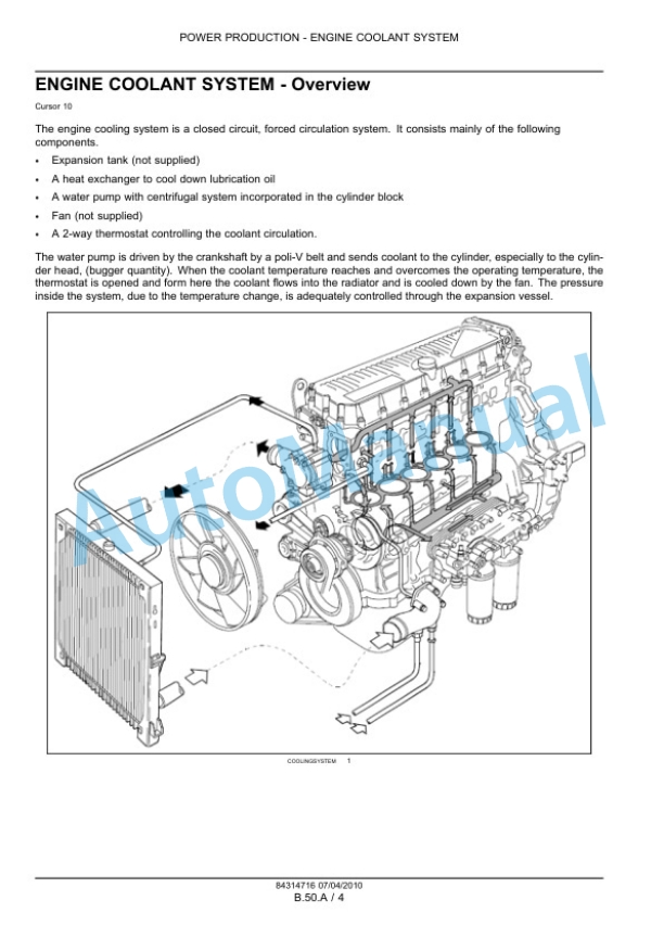 New Holland F2CE9684, F3AE9684 Tier 3 Cursor Engine Service Manual 84314716 5 New Holland F2CE9684, F3AE9684 Tier 3 Cursor Engine Service Manual 84314716-5