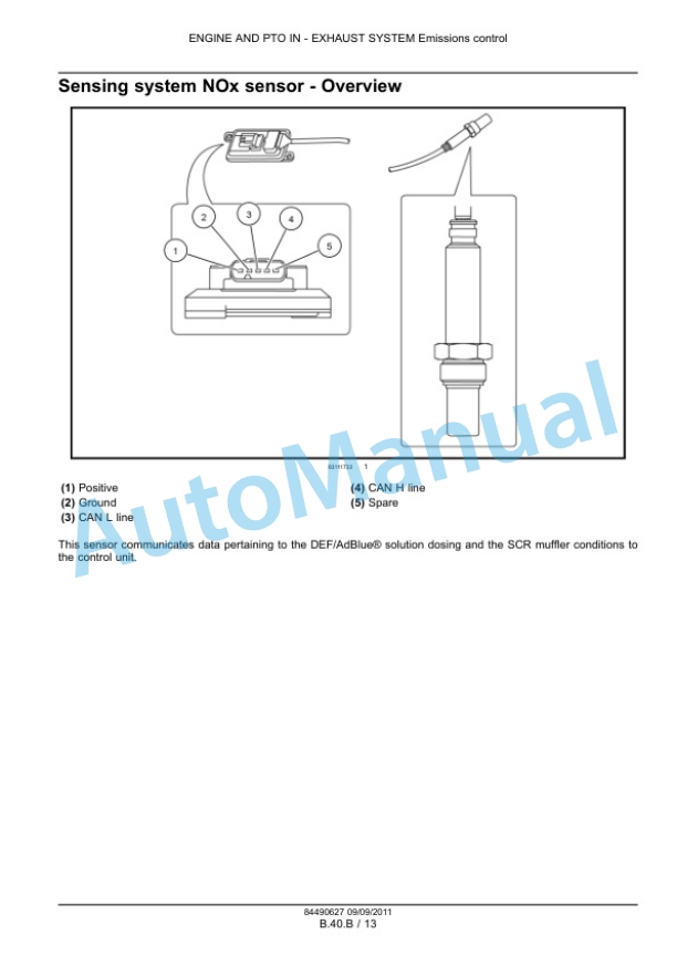 New Holland F3DE3684A-E001, F3DE3684A-E002, F3DE3684B-E001, F3DE3684B-E002, F3DFA613A-E001, F3DFA613A-E002, F3DFA613B Service Manual 84490627 5 New Holland F3DE3684A-E001, F3DE3684A-E002, F3DE3684B-E001, F3DE3684B-E002, F3DFA613A-E001, F3DFA613A-E002, F3DFA613B Service Manual 84490627 - Image 5
