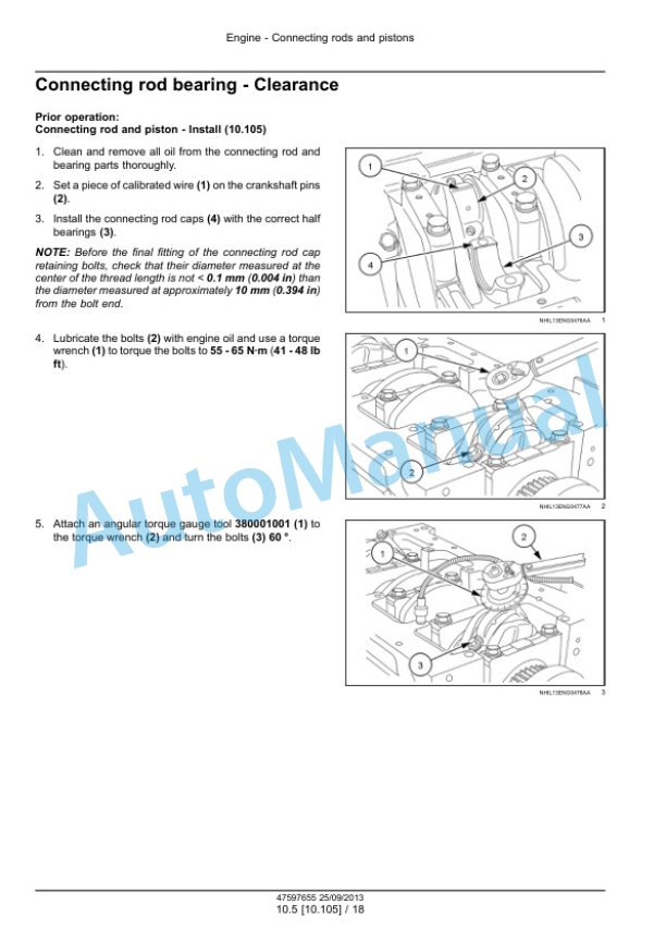 New Holland F4CE9484 - F4HE9687 NEF Tier 3 Engine Service Manual 47597655-3