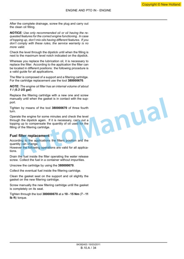 New Holland F4DFE613A-A, F4DFE613B-A, F4DFE613C-A, F4DFE613D-A, F4DFE613G-A, F4DFE613H-A, F4DFE613J-A, F4DFE613K Service Manual 84392403 2 New Holland F4DFE613A-A, F4DFE613B-A, F4DFE613C-A, F4DFE613D-A, F4DFE613G-A, F4DFE613H-A, F4DFE613J-A, F4DFE613K Service Manual 84392403-2