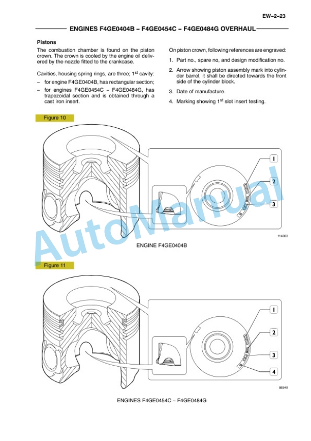 New Holland F4GE0404B, F4GE0454C, F4GE0484G Engine Repair Manual 60413694 3 New Holland F4GE0404B, F4GE0454C, F4GE0484G Engine Repair Manual 60413694-3