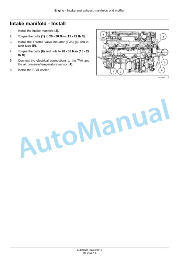 New Holland F5DFL413AA001, F5HFL413CA001 Service Manual 84496722-4