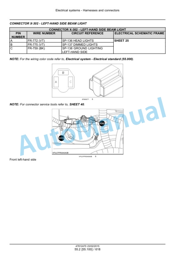 New Holland FR450, FR500, FR600, FR700, FR850 Forage Harvester Service Manual 47849558 2 New Holland FR450, FR500, FR600, FR700, FR850 Forage Harvester Service Manual 47849558-2