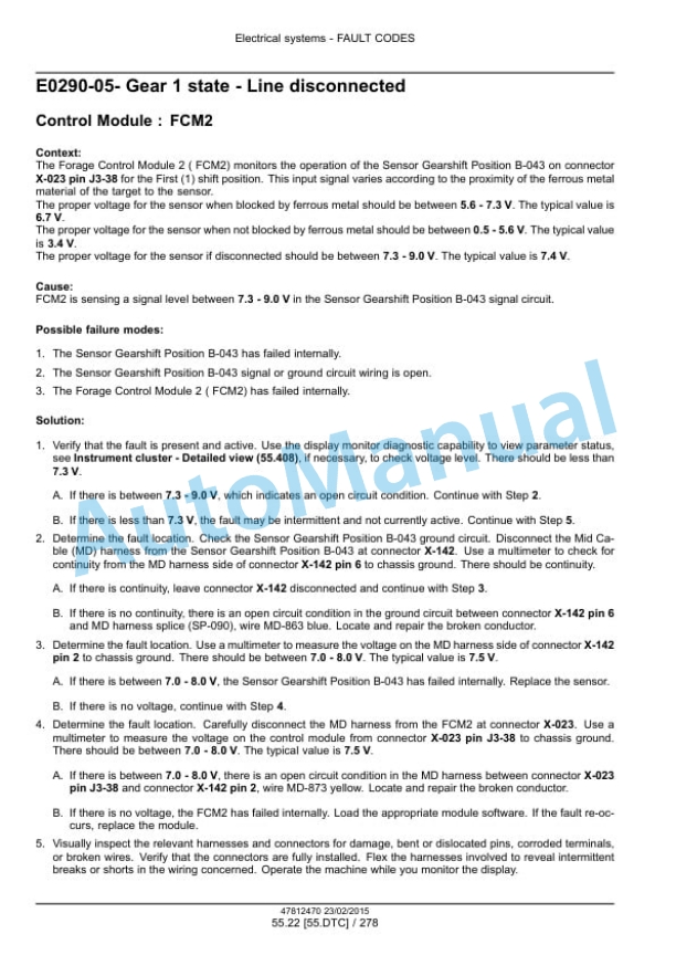 New Holland FR450, FR500, FR600, FR700, FR850 Forage Harvester Service Manual 47849560 5 New Holland FR450, FR500, FR600, FR700, FR850 Forage Harvester Service Manual 47849560-5