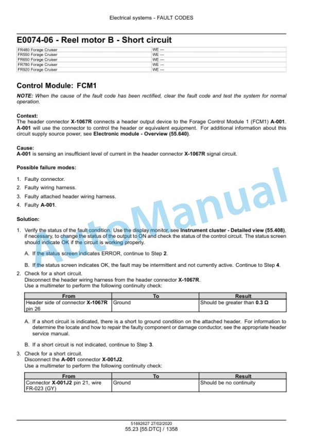 New Holland FR480, FR550, FR650, FR780, FR920 Forage Harvester Service Manual 51692627 4 New Holland FR480, FR550, FR650, FR780, FR920 Forage Harvester Service Manual 51692627 - Image 4