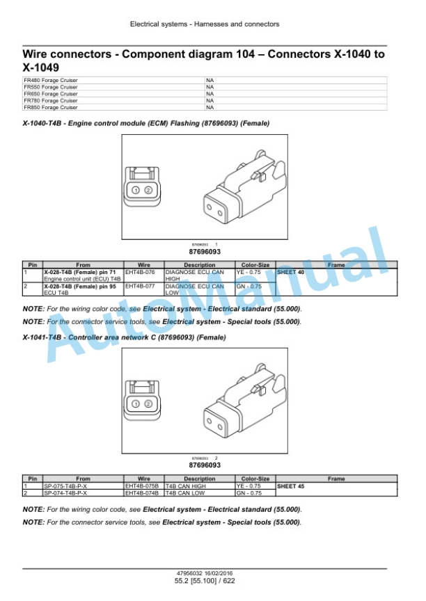 New Holland FR480, FR550, FR650, FR780 Tier 4B Final, FR850 Tier 2 Forage Harvester Service Manual 47956032 3 New Holland FR480, FR550, FR650, FR780 Tier 4B Final, FR850 Tier 2 Forage Harvester Service Manual 47956032 - Image 3