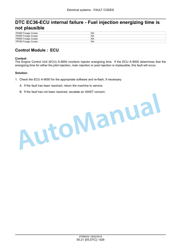 New Holland FR480, FR550, FR650, FR780 Tier 4B Final, FR850 Tier 2 Forage Harvester Service Manual 47985296 5 New Holland FR480, FR550, FR650, FR780 Tier 4B Final, FR850 Tier 2 Forage Harvester Service Manual 47985296-5