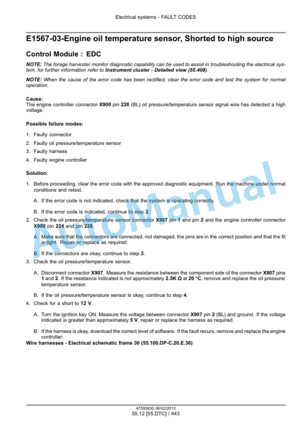 New Holland FR9040, FR9050, FR9060, FR9080, FR9090 Forage Harvester Service Manual 47500830 5 New Holland FR9040, FR9050, FR9060, FR9080, FR9090 Forage Harvester Service Manual 47500830 - Image 5