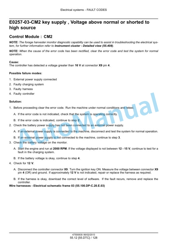 New Holland FR9040, FR9050, FR9060, FR9080, FR9090 Forage Harvester Service Manual 47500838 3 New Holland FR9040, FR9050, FR9060, FR9080, FR9090 Forage Harvester Service Manual 47500838-3