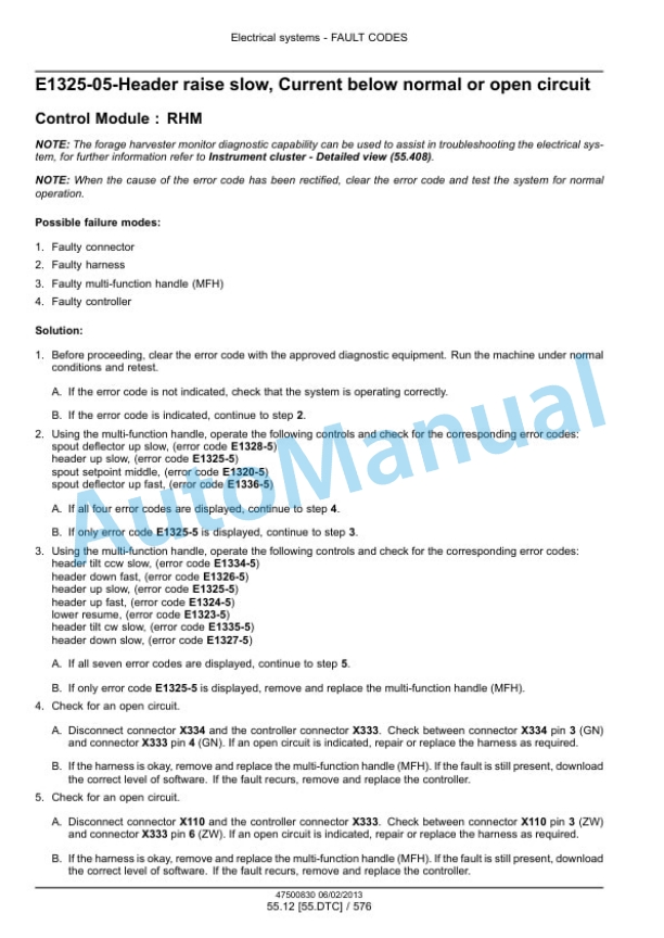 New Holland FR9040, FR9050, FR9060, FR9080, FR9090 Forage Harvester Service Manual 47500839 4 New Holland FR9040, FR9050, FR9060, FR9080, FR9090 Forage Harvester Service Manual 47500839-4