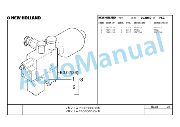 New Holland FX215 Hydraulic Excavator Parts Catalogue 75314384 BR 3 New Holland FX215 Hydraulic Excavator Parts Catalogue 75314384 BR-3