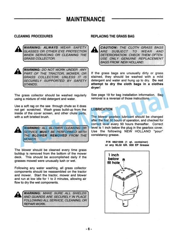 New Holland Grass Collector Attachment Operation and Maintenance Manual 42641233 2 New Holland Grass Collector Attachment Operation and Maintenance Manual 42641233-2