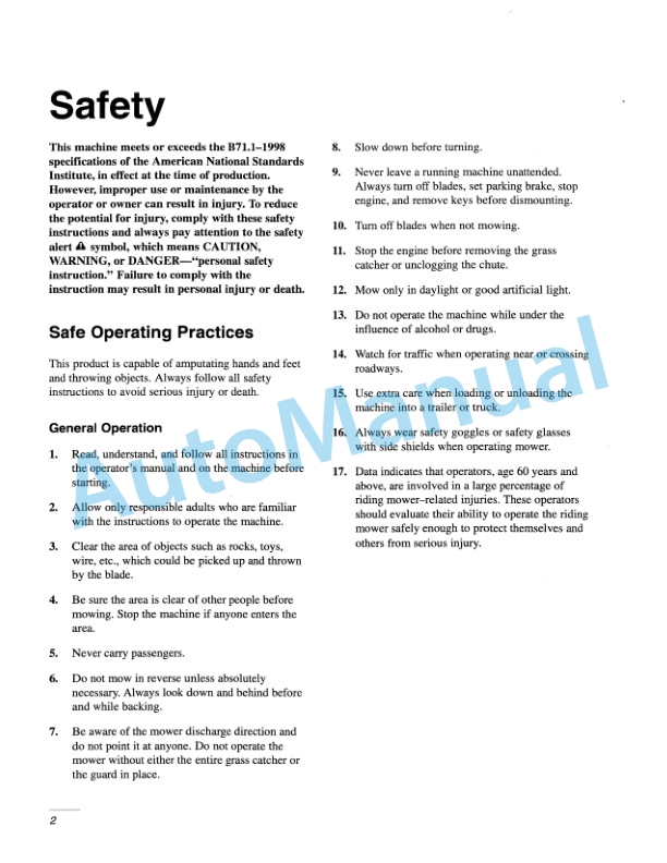 New Holland GT22 Garden Tractor Operation and Maintenance Manual 86602568 2 New Holland GT22 Garden Tractor Operation and Maintenance Manual 86602568-2