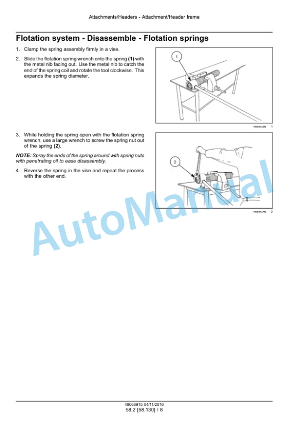 New Holland H7220, H7320 Discbine Mower Conditioner Service Manual 48068915 4 New Holland H7220, H7320 Discbine Mower Conditioner Service Manual 48068915-4