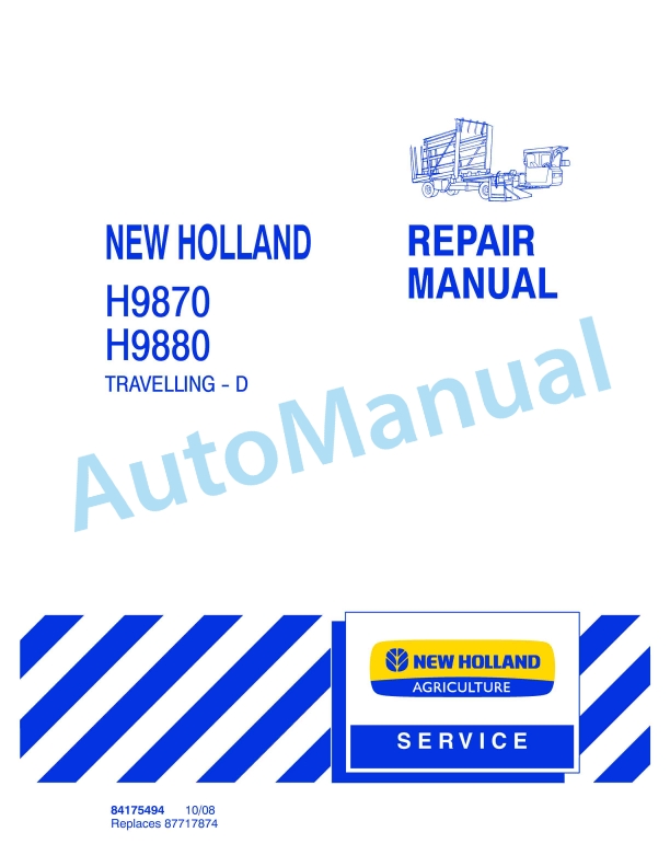 New Holland H9870, H9880 Bale Wagon Repair Manual 84175494
