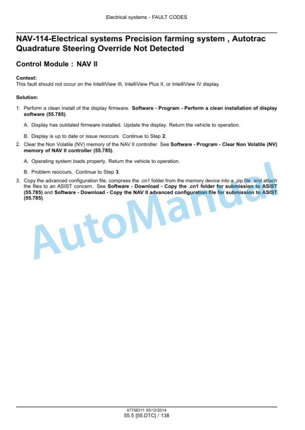 New Holland IntelliView III, IntelliView IV, IntelliView Plus II Autoguidance and Navigation Service Manual 47708311 3 New Holland IntelliView III, IntelliView IV, IntelliView Plus II Autoguidance and Navigation Service Manual 47708311-3