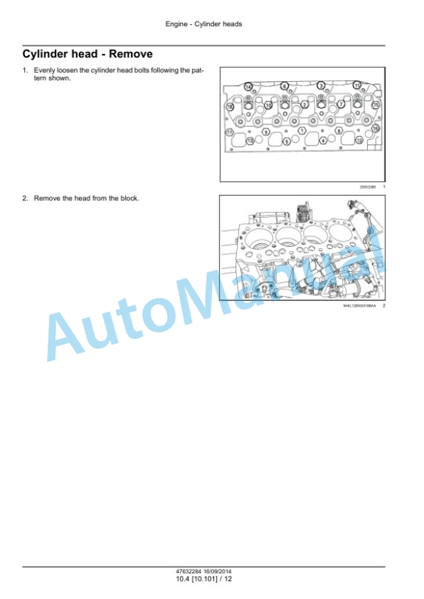 New Holland ISM Tier 4 Engine Service Manual 47632284-2