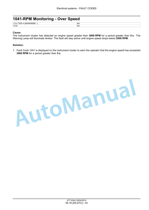 New Holland L213, L216 Tier 4B Final 200 Series Skid Steer Loader Service Manual 47720733 2 New Holland L213, L216 Tier 4B Final 200 Series Skid Steer Loader Service Manual 47720733-2