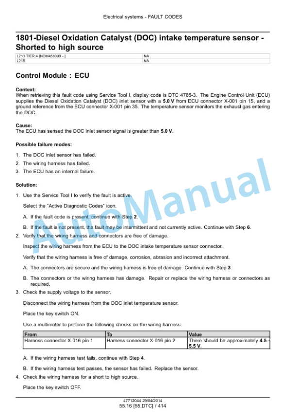 New Holland L213, L216 Tier 4B Final 200 Series Skid Steer Loader Service Manual 47720734 2 New Holland L213, L216 Tier 4B Final 200 Series Skid Steer Loader Service Manual 47720734-2