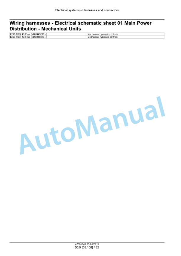 New Holland L218, L220 Tier 4B Final 200 Series Skid Steer Loader Service Manual 47888412 2 New Holland L218, L220 Tier 4B Final 200 Series Skid Steer Loader Service Manual 47888412-2