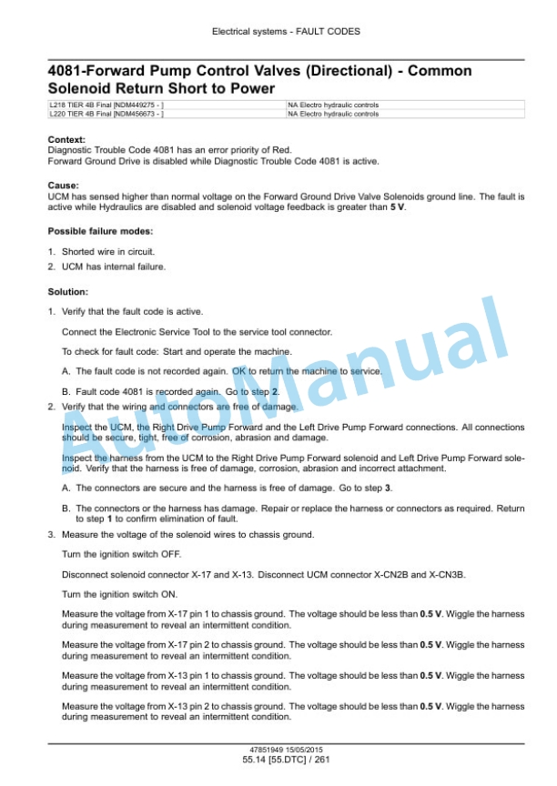 New Holland L218, L220 Tier 4B Final 200 Series Skid Steer Loader Service Manual 47888415 3 New Holland L218, L220 Tier 4B Final 200 Series Skid Steer Loader Service Manual 47888415-3