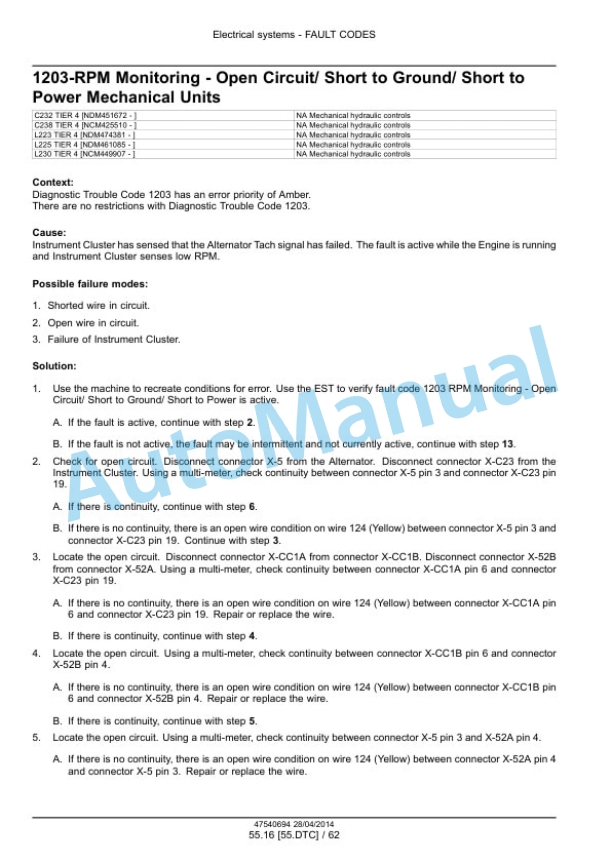 New Holland L223, L225, L230 Tier 4A 200 Series Skid Steer Loader - C232, C238 Tier 4A 200 Series Compact Track Loader Service Manual 47720772 4 New Holland L223, L225, L230 Tier 4A 200 Series Skid Steer Loader - C232, C238 Tier 4A 200 Series Compact Track Loader Service Manual 47720772-4