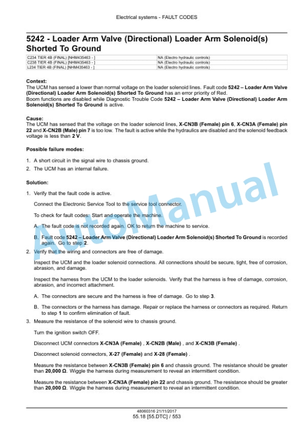 New Holland L234 Tier 4B Final 200 Series Skid Steer Loader - C234, C238 Tier 4B Final 200 Series Compact Track Loader Service Manual 48060316 5 New Holland L234 Tier 4B Final 200 Series Skid Steer Loader - C234, C238 Tier 4B Final 200 Series Compact Track Loader Service Manual 48060316 - Image 5