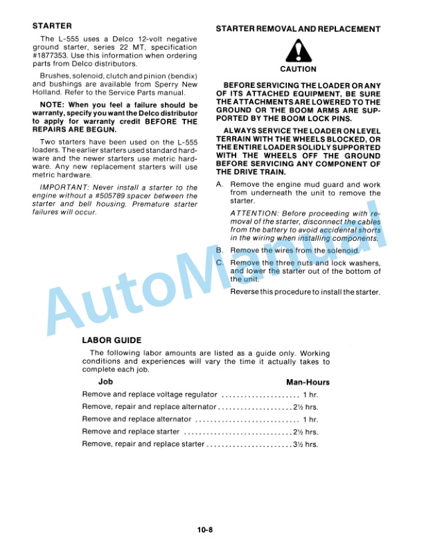 New Holland L550 Series Skid-Steer Loader Service Manual 40055510 5 New Holland L550 Series Skid-Steer Loader Service Manual 40055510 - Image 5