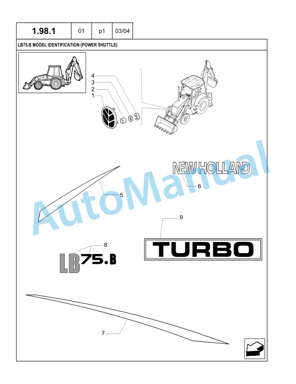 New Holland LB75.B Backhoe Loader Parts Catalogue 6036803200NA 5 New Holland LB75.B Backhoe Loader Parts Catalogue 6036803200NA-5