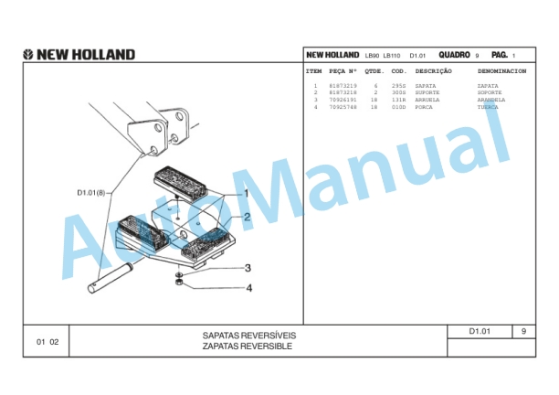 New Holland LB90, LB110 Motor Cummin Backhoe Loader Excavator Parts Catalogue 75314471 BR 3 New Holland LB90, LB110 Motor Cummin Backhoe Loader Excavator Parts Catalogue 75314471 BR-3