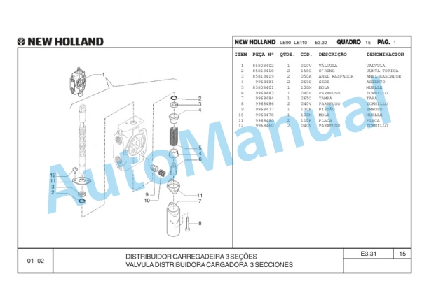 New Holland LB90, LB110 Motor Cummin Backhoe Loader Excavator Parts Catalogue 75314471 BR 4 New Holland LB90, LB110 Motor Cummin Backhoe Loader Excavator Parts Catalogue 75314471 BR-4