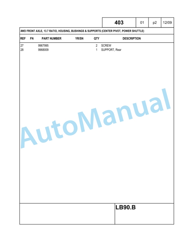 New Holland LB90.B Backhoe Loader Parts Catalogue 6036803300NA 2 New Holland LB90.B Backhoe Loader Parts Catalogue 6036803300NA-2