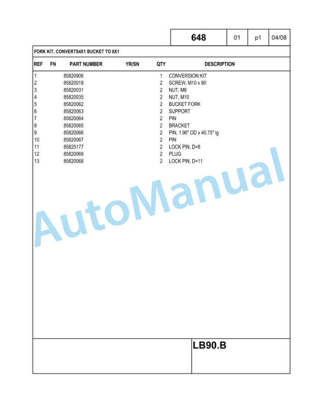 New Holland LB90.B Backhoe Loader Parts Catalogue 6036803300NA 4 New Holland LB90.B Backhoe Loader Parts Catalogue 6036803300NA-4