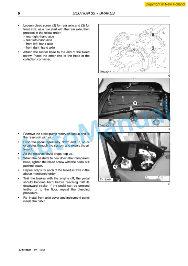 New Holland LM1133 Telehandler Workshop Manual 87474458A 4 New Holland LM1133 Telehandler Workshop Manual 87474458A-4