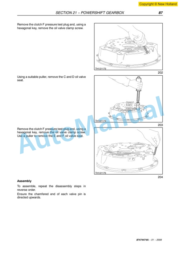 New Holland LM732 Telehandler Workshop Manual 87474474A 3 New Holland LM732 Telehandler Workshop Manual 87474474A-3