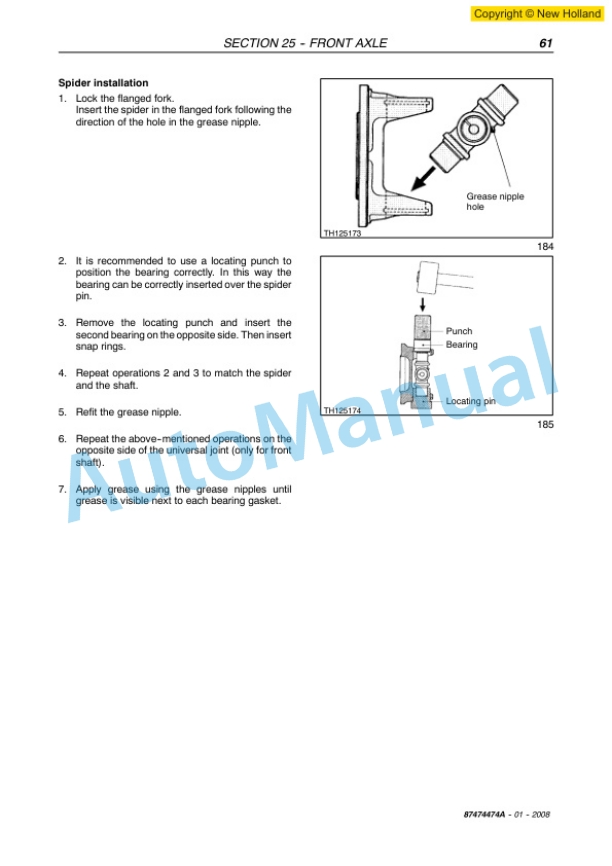 New Holland LM732 Telehandler Workshop Manual 87474474A 4 New Holland LM732 Telehandler Workshop Manual 87474474A-4
