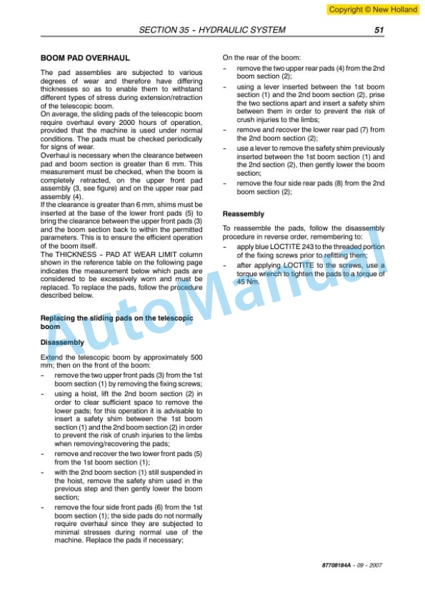 New Holland LM740 Telehandler Workshop Manual 87708184A 5 New Holland LM740 Telehandler Workshop Manual 87708184A-5