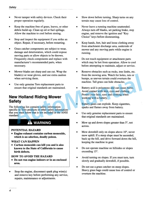 New Holland LS45-18H Yard Tractor Operation and Maintenance Manual 86599815 2 New Holland LS45-18H Yard Tractor Operation and Maintenance Manual 86599815-2