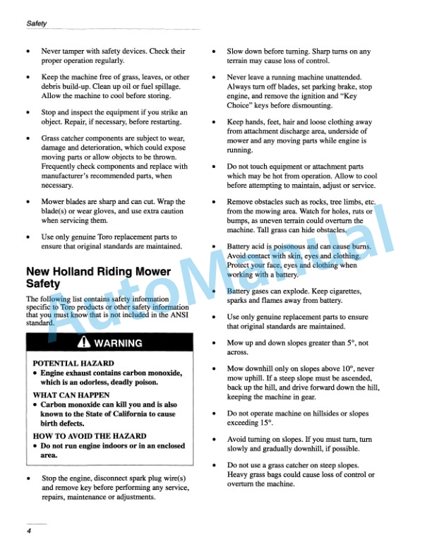 New Holland LS55-20H Yard Tractor Operation and Maintenance Manual 86599816 2 New Holland LS55-20H Yard Tractor Operation and Maintenance Manual 86599816-2