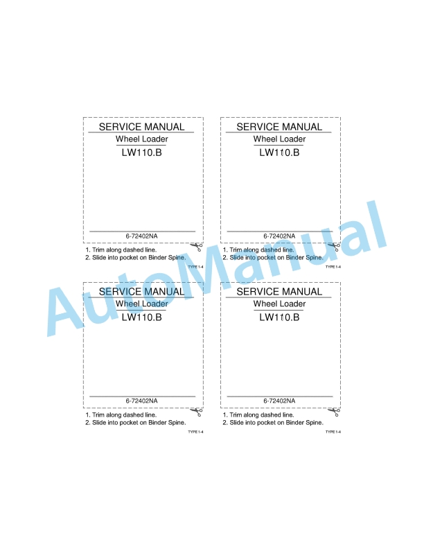 New Holland LW110.B Wheel Loader Service Manual 6-72402