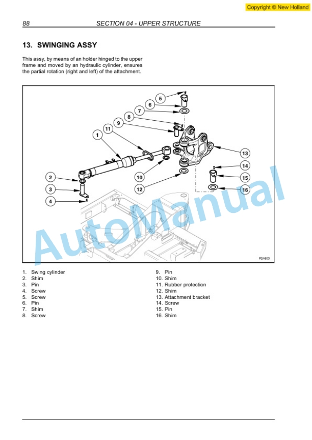 New Holland MH2.6, MH3.6 Excavator Repair Manual 87730662A-2