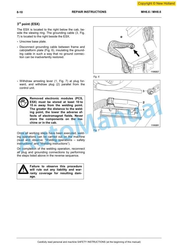 New Holland MH6.6, MH8.6 Hydraulic Excavator Workshop Manual 60413562EN 5 New Holland MH6.6, MH8.6 Hydraulic Excavator Workshop Manual 60413562EN-5