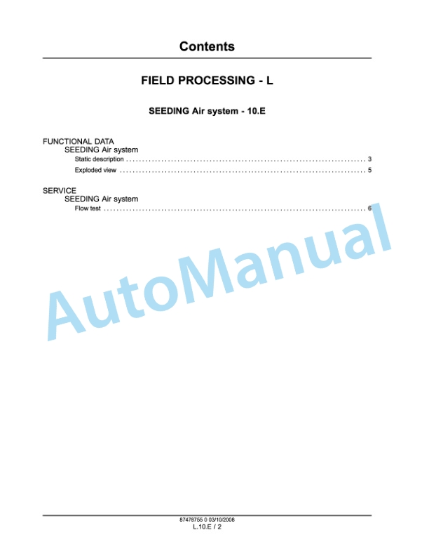 New Holland P2060 Air Hoe Drill Repair Manual 87478755 5 New Holland P2060 Air Hoe Drill Repair Manual 87478755 - Image 5