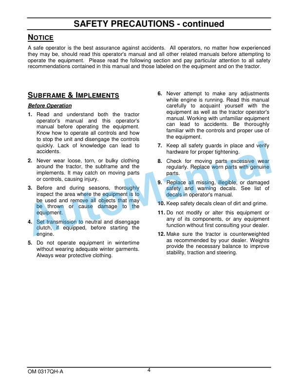 New Holland Quick Hitch and Subframe For TC Tractor Operation and Maintenance Manual 87026633 2 New Holland Quick Hitch and Subframe For TC Tractor Operation and Maintenance Manual 87026633-2