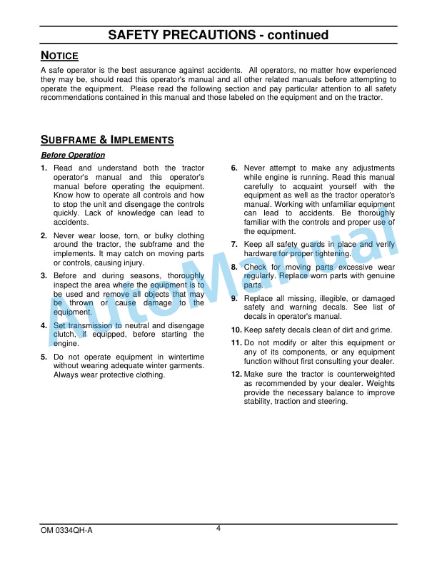 New Holland Quick Hitch - Subframe - Mid PTO Drive Kit Operation and Maintenance Manual 84561152 2 New Holland Quick Hitch - Subframe - Mid PTO Drive Kit Operation and Maintenance Manual 84561152-2