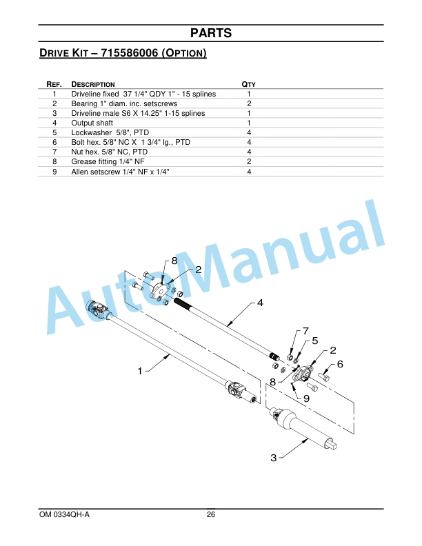 New Holland Quick Hitch - Subframe - Mid PTO Drive Kit Operation and Maintenance Manual 87050071 5 New Holland Quick Hitch - Subframe - Mid PTO Drive Kit Operation and Maintenance Manual 87050071-5